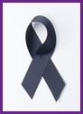 Black ribbon commemorating homicide victim awareness.